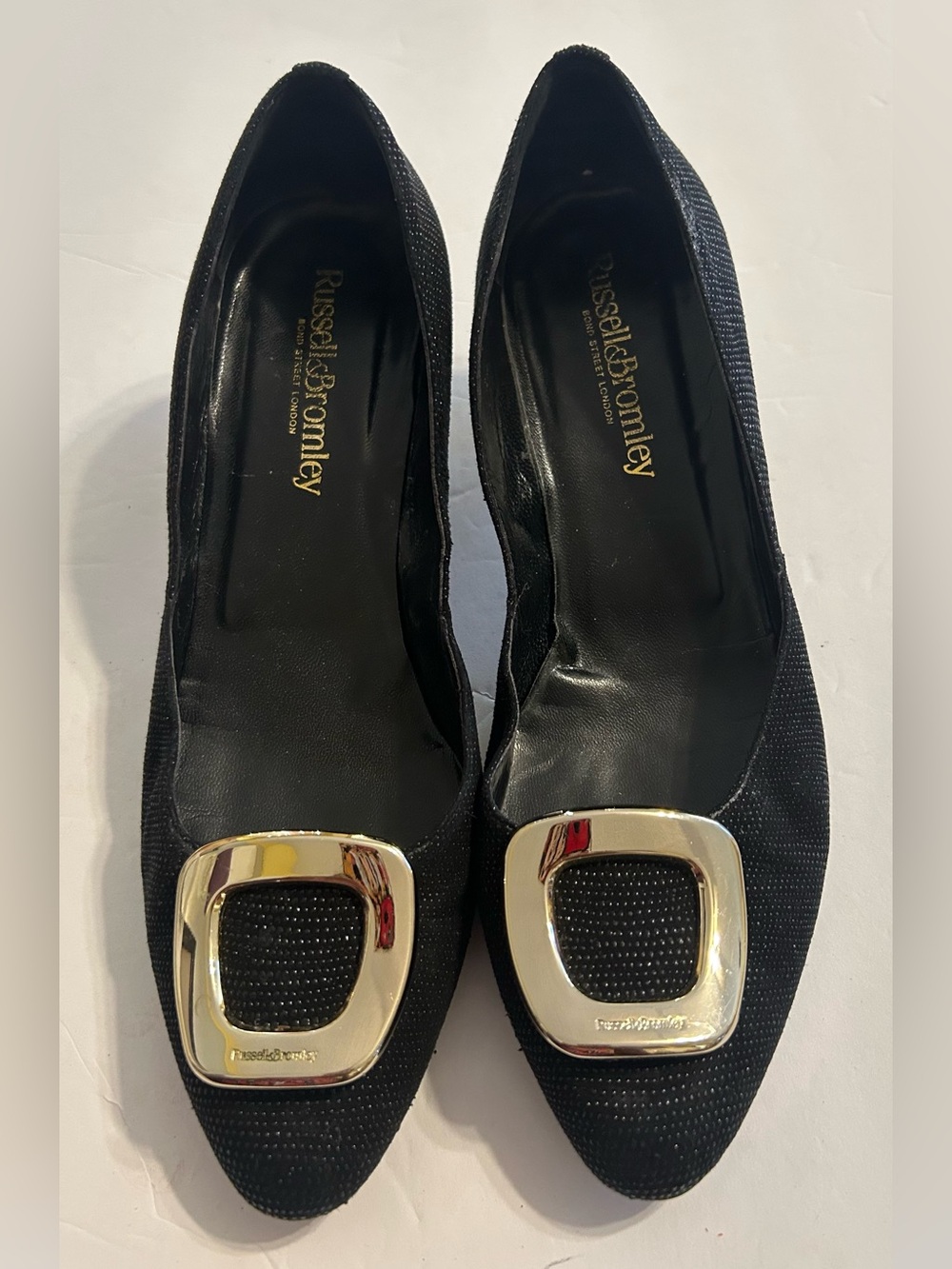 Russell Bromley Women Black
Slip On heels gold buckle  EU 40 US 9